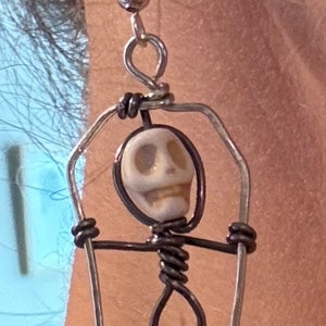 skeleton in coffin earrings image 2