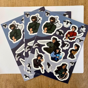 Wheel of Time sticker sheet, Wheel of Time, Robert Jordan, character stickers