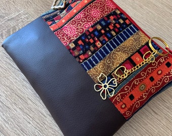 Handgenähte Beutel, Boho, Ethno, Tribal, Kosmetiktasche, Clutch, Geldbörse Versandkostenfrei