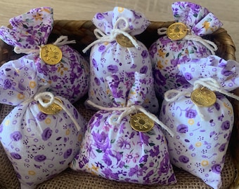 Handmade  6 perfume lavender beads bags, scented sachets, free delivery  in Europe