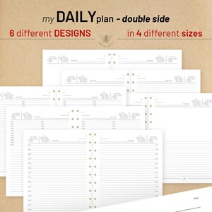 6 different DOUBLE side DESIGNS - My Daily Plan - 4 different SIZES