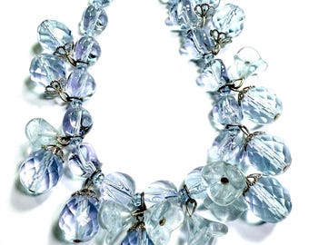 Vintage-Inspired Alexandrite Glass Necklace - Hand-wired Czech Crystal Filigree Bell Flowers by Julia Lee. On sale