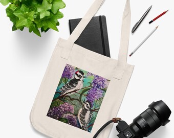 Borsa tote in cotone biologico Bird Lovers.