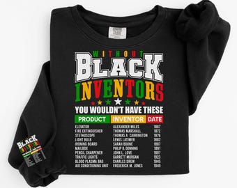 Sudadera de inventores negros, sudadera con capucha de historia afroamericana, sudadera histórica, ropa educativa, regalo