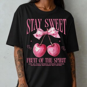 Stay Sweet Cherry Graphic Tee, Comfort Colors Unisex T-Shirt