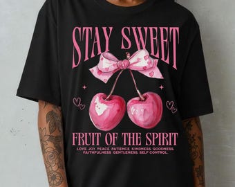 Stay Sweet Cherry Graphic Tee, Comfort Colors Unisex T-Shirt
