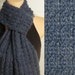 Hand Made Rib Knit Scarf Wool Mohair Blue
