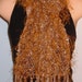 SALE Hand Knit Scarf Eyelash Lace Rayon Bronze Cream Brown