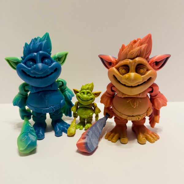 3D printed troll. A great flexi fidget toy for Adults and Kids alike.