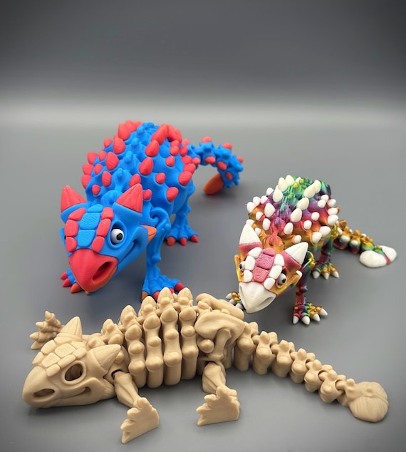 naf Angular 知育玩具 Flexi Factory Articulating Ankylosaurus Skeleton - 3D Printed