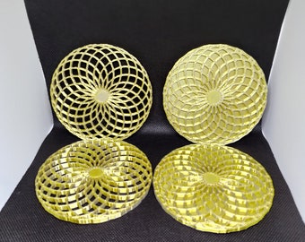 Aesthetic Gold|Space Gray Spiral Coasters (set of 4)
