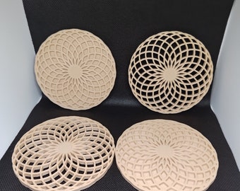 Spiral Coasters (set of 4) Wood PLA