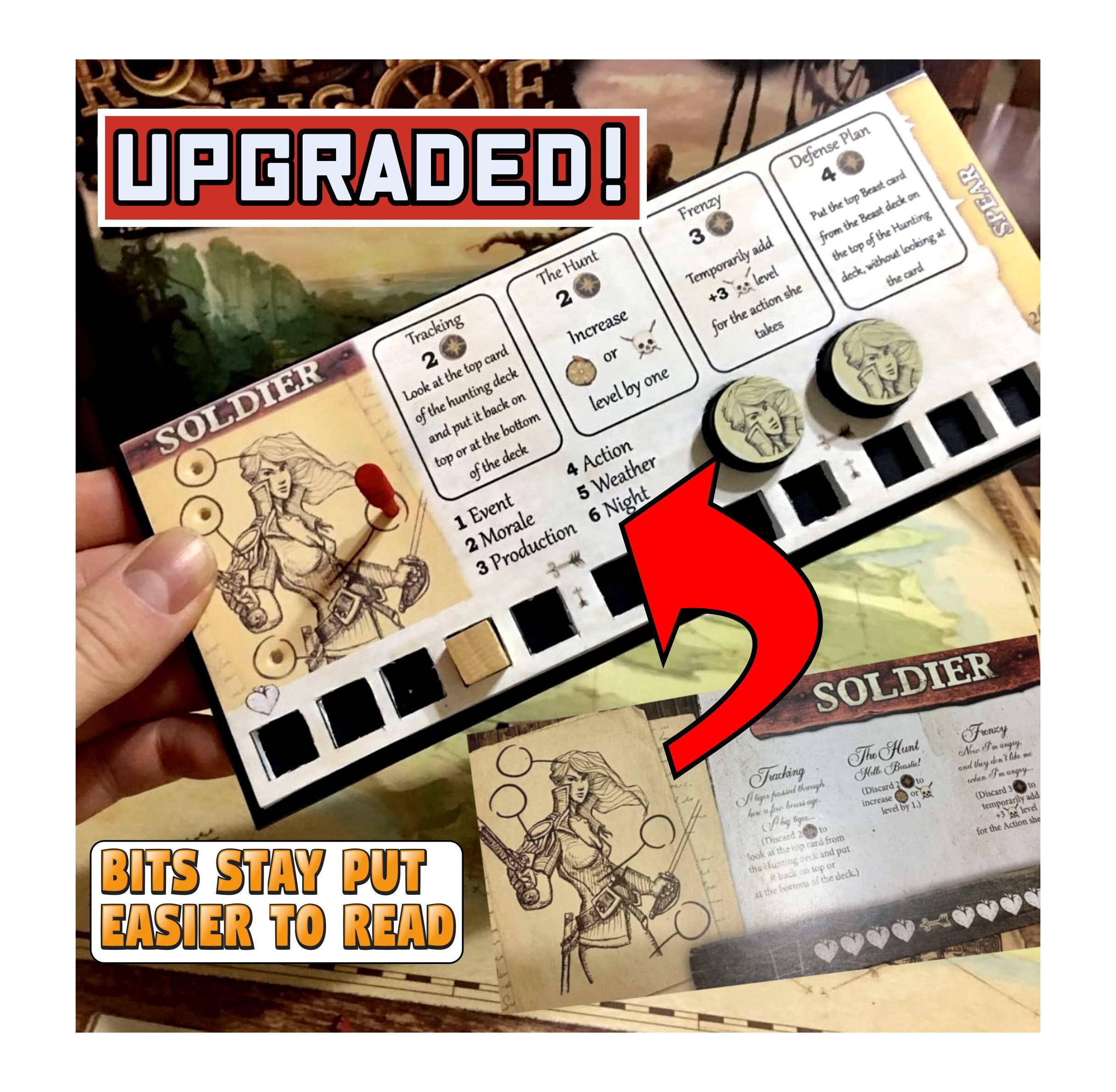 Upgraded Player Boards for the Robinson Crusoe Board Game. More ...