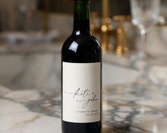 Custom Wedding Wine Label, Personalized Engagement Wine Label, Wedding Gift, Champagne Label, Anniversary Gift, Couples Wine Label