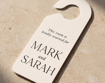 Reserved Room Door Hanger, Personalized Wedding Door Hanger, Hotel Do Not Disturb Sign