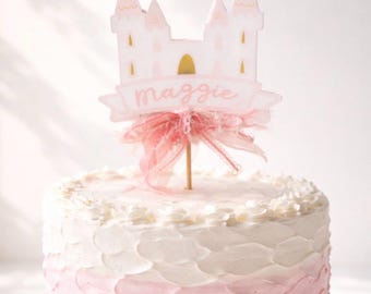 Princess Cake Topper, Custom Princess Birthday Decorations, 1st Birthday Princess Party, Princess Birthday, Castle Cake Topper