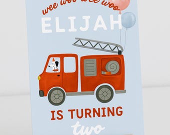 Firetruck Birthday Sign, Two the Rescue Party, 2nd Birthday, Sound the Alarm, Firetruck Party Decorations