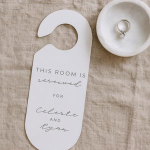 Personalized Reserved Room Door Hanger for Wedding, Do Not Disturb Door Hanger, Custom Hotel Room Reserved Door Hanger, Wedding Party