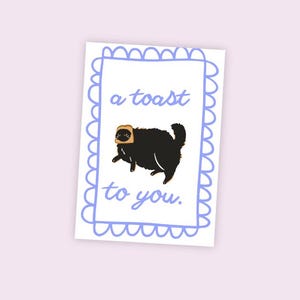 Carte de toast drôle de chat, carte drôle de chat, carte drôle, carte de félicitations, carte d'anniversaire de chat, carte de joyeux anniversaire, carte de salutations, carte de retraite