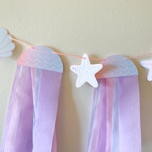 Mermaid Banner, Mermaid Garland, Mermaid Party, Mermaid Birthday, Mermaid Decor, Under the Sea, Beach Party, Pool Party, Mermaid Decorations