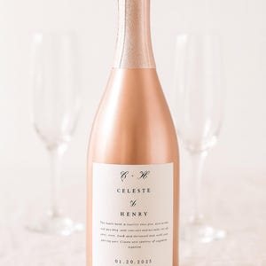 Wedding Wine Label, Newlywed Wine Label, Engagement Gift, Wedding Gift, Champagne Label, Prosecco Label, Gift for Couples, Wedding Label