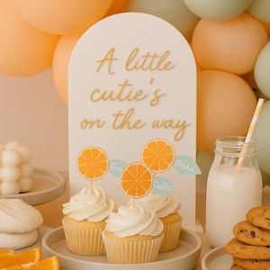 Little Cutie Cupcake Toppers, A Little Cutie Is On the Way Baby Shower, Two Cutie, Little Cutie Orange Cupcake Topper, Citrus Baby Shower