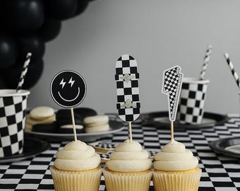 Skateboard Cupake Toppers, Skater Birthday, Skateboard Birthday, Skateboard Cake Topper, 10th Birthday, Skater Boy, Skater Party
