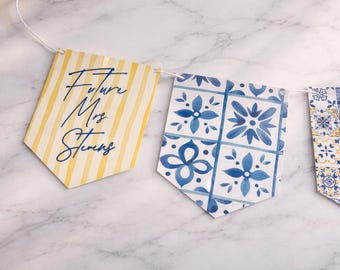 Future Mrs Banner, Italian Lemon Mediterranean Decor, Ciao Miss, Beach Bridal or Bachelorette Party Decor, Amalfi Coast Bridal Shower
