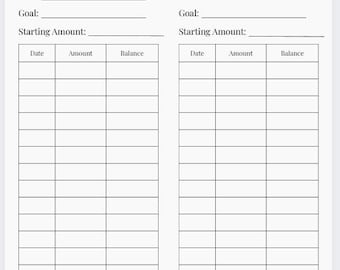 Sinking Fund Tracker Printable | Minimalist Savings Planner | Budget Binder Insert | Cash Stuffing Tracker