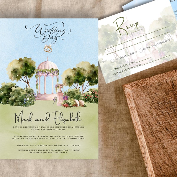 Romantic Wedding Invitation Template Customizable and Affordable Wedding Invitation Templates Romantic Garden Collection, ByAlvid