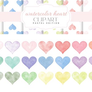 Aquarel hart Clipart - 21 hart PNG - pastel hart Clipart - Valentine hart Clipart - hartpatroon - transparante PNG - commercieel gebruik