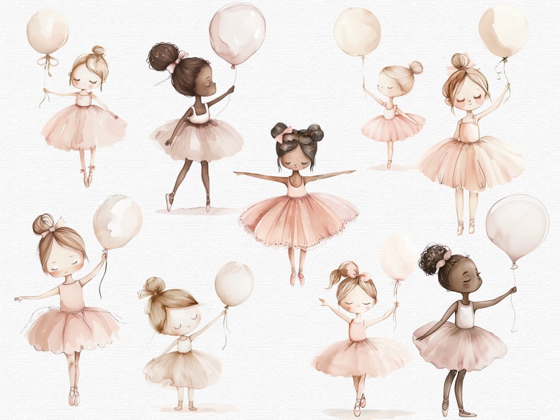 Pink Ballerina Clipart, Swan Lake Clipart, Watercolor Ballerina Clipart ...