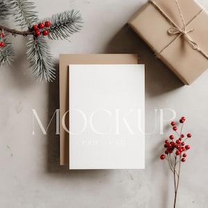 Maquette de carte 5 x 7, maquette de carte de Noël, carte de voeux - maquette de carte bohème - carte de mariage, objet intelligent PSD - maquette d'invitation