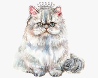 ペルシャ猫のクリップアート - 水彩猫のクリップアート - かわいい