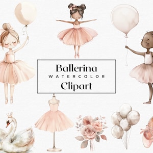 Pink Ballerina Clipart, Swan Lake Clipart, Watercolor Ballerina Clipart ...
