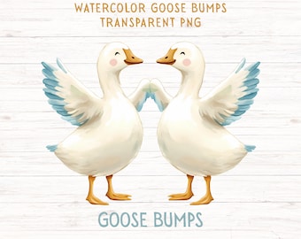 Goosebumps PNG, Silly Goose Meme Shirt, Cute Goose Meme, Watercolor Goose Bumps, Goose Bumps Clipart, Transparent PNG, Commercial Use