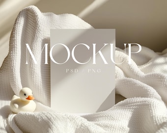 Baby Shower Invitation Mockup - Card Mockup - Invite Mockup - Baby Kids Card Mockup - Party Invite Mockup - Greeting Card Mockup - Psd - PNG