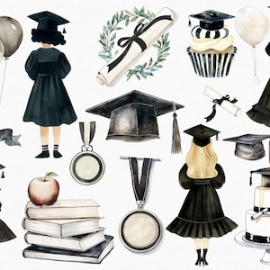 Aquarell Graduierung Clipart, Graduierung Kappe, Graduierung Hut, Studenten Clipart, Graduierung PNG, Diplom PNG, Graduierung Einladen Clipart PNG