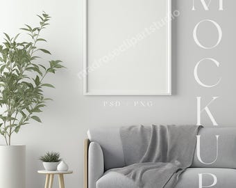 Frame Mockup - Wall Art Mockup - Scandinavian Mockup Frame - 4:5 Ratio Frame Mockup PSD - Vertical Frame Mockup - Poster Mockup - Art Mockup