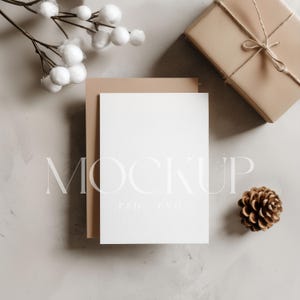 Maquette de carte 5 x 7, maquette de carte de Noël, carte de voeux - maquette de carte bohème - carte de mariage, objet intelligent PSD - maquette d'invitation