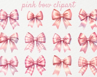 Roze strikken clipart - roze satijnen strik - roze pastel strik - schattige roze strikken - roze lint PNG - transparante png - commercieel gebruik - strik png