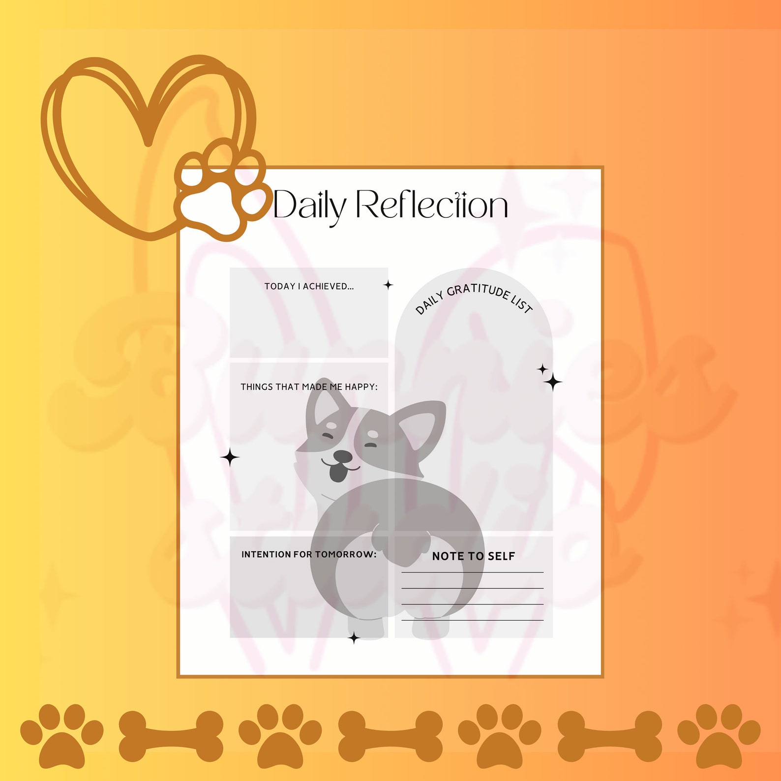 Printable Corgi-themed Daily Task &amp; Reflection Planner Neurodivergent ...