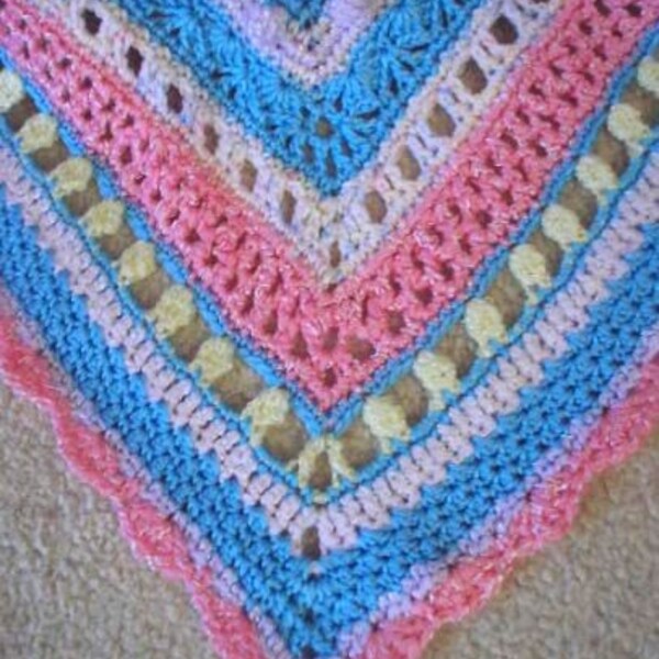 BABY TODDLER BLANKET Pastels SOFT Boutique Afghan NEW