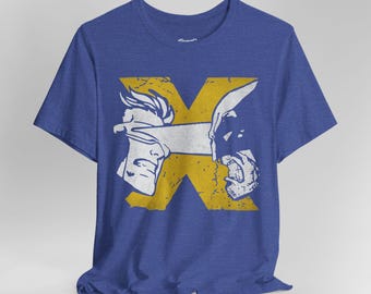 Retro Cyclops Wolverine Portrait Shirt, X Men Wolverine T-shirt, X Men Cyclops T-shirt, X Men Superhero, Mcu Fan, Birthday Gift