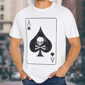 Ace Of Spades Gambling Poker Super Lucky Card T-Shirt Vintage Retro Cooles Geschenk Herren Damen Unisex Cartoon Anime