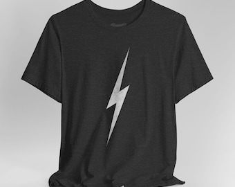 Blixtglitter-t-shirt, glittrig grafisk t-shirt, trendig minimalistisk t-shirt, retro Thunderbolt-t-shirt, söt present till henne