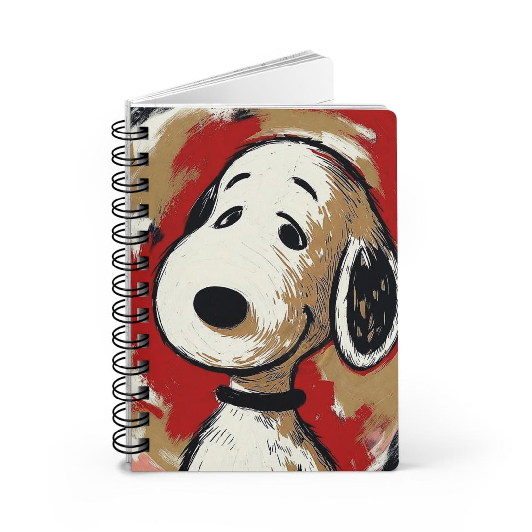 Snoopy Woodstock Illustration Spiral Journal, Woodstock Flower Scene ...