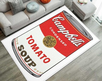 Campbells Rugs, Soup Rugs, Kitchen Rugs, Modern Rugs, Wedding Rug, Front Door Rug, Housewarming Gift, Living Room Rug, Stair Rug