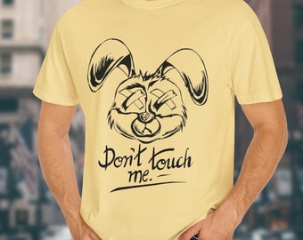 Rabbit Dont Touch Me Unisex t-shirt, funny bunny shirt, bunny lover gift, cute rabbit tee, humorous bunny tee, bunny humor