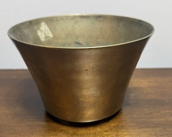 Vintage Brass 6 Bucket Planter Bowl Heavy Some Patina